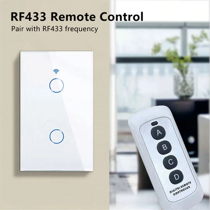 SmartWave™ RF433 – WiFi Touch Light Switch with No Neutral for Alexa & Google