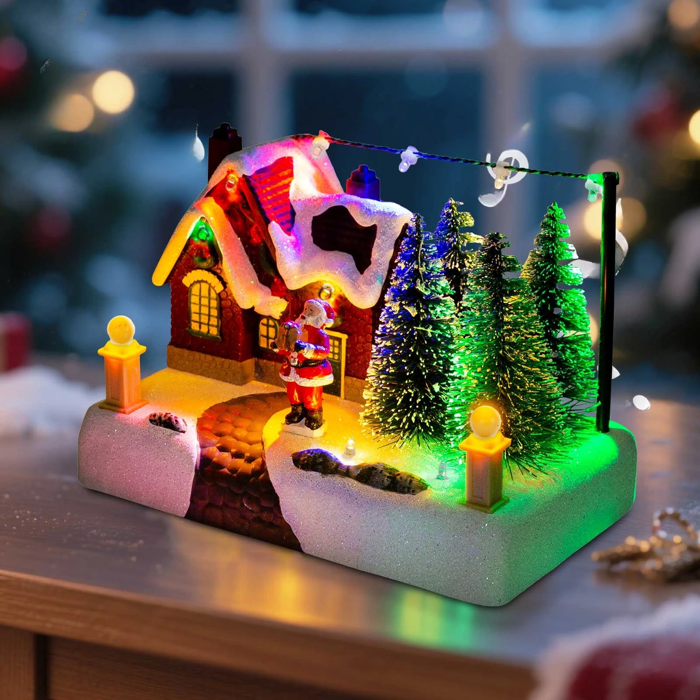 Santa’s HearthTown – LED Christmas Snow Village Decoration