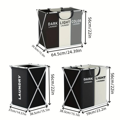 NeatNest™ – Large Foldable Laundry Basket with 3 Compartments