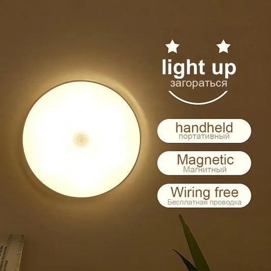 BrightSense USB rechargeable magnetic LED motion light for hallway or bedroom.
