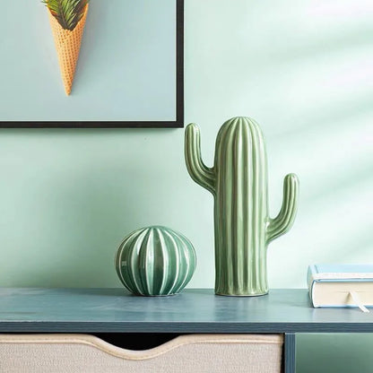 VerdeForm – Minimalist Ceramic Cactus Decor in Nordic Style