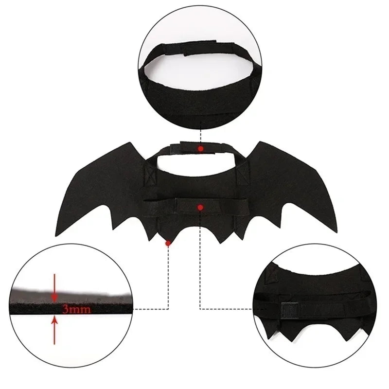 PawBat™ Cosplay – Black Bat Wings Pet Costume for Halloween Parties