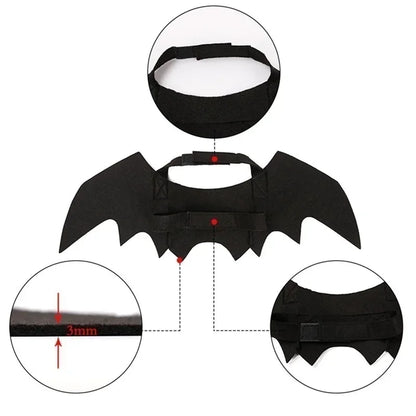 PawBat™ Cosplay – Black Bat Wings Pet Costume for Halloween Parties