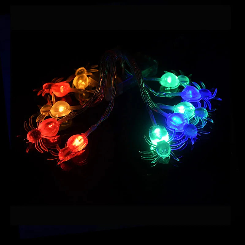 FrightFest™ – 1.5M Halloween LED Horror String Lights with Skulls & Spiders