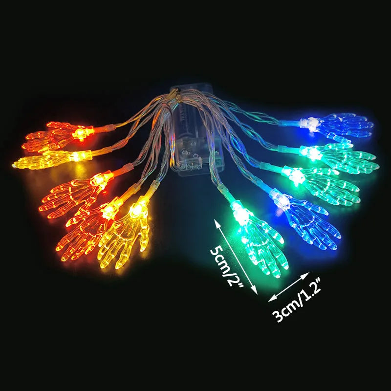 FrightFest™ – 1.5M Halloween LED Horror String Lights with Skulls & Spiders