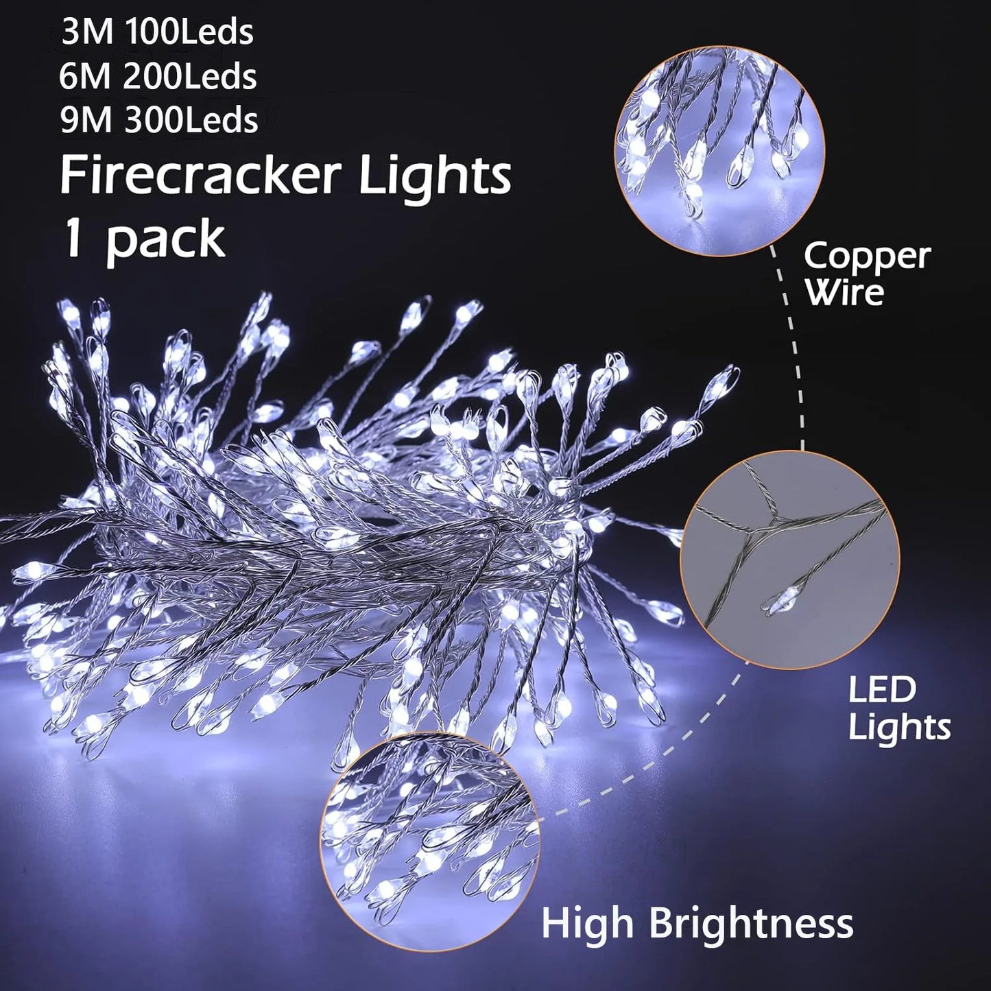GlowCascade – USB Firecracker Fairy Lights with Remote Control