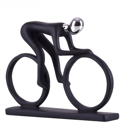 PedalArt™ – Abstract Resin Bicycle Rider Figurine for Living Room & Desk