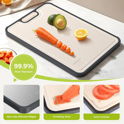 PureSlice™ – Food-Grade Titanium Chopping Board, Double-Sided Design