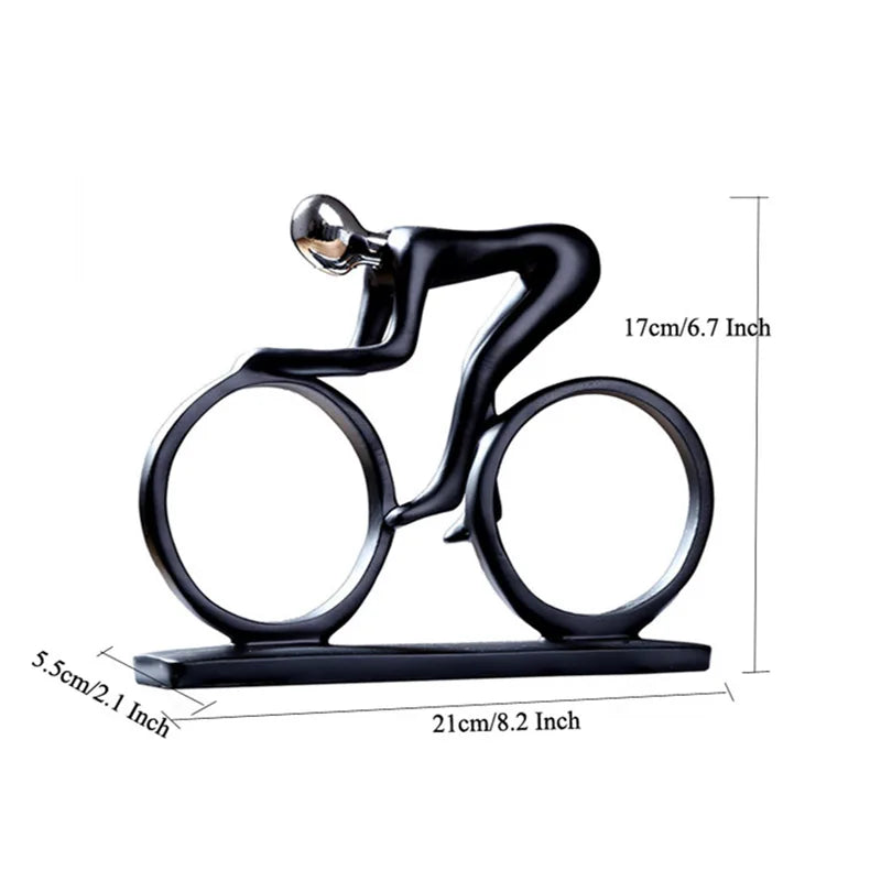 PedalArt™ – Abstract Resin Bicycle Rider Figurine for Living Room & Desk