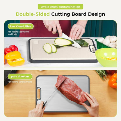 PureSlice™ – Food-Grade Titanium Chopping Board, Double-Sided Design
