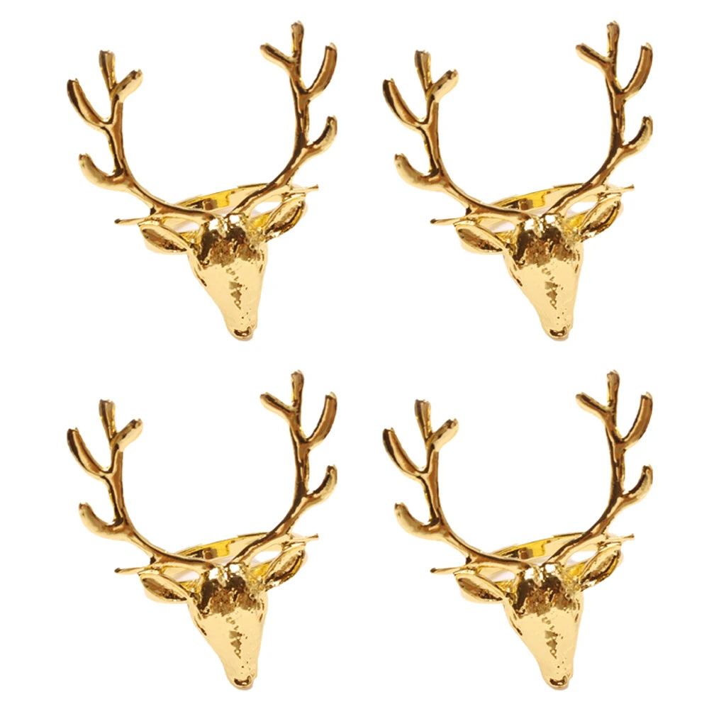 ReinElegance – Christmas Reindeer Napkin Rings (4pcs Set)