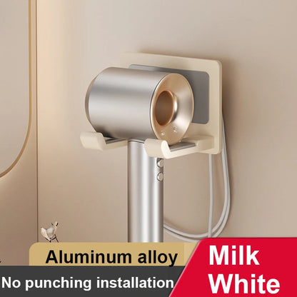 GlamRack™ – Wall-Mounted Hair Dryer & Straightener Holder with Bathroom Shelf