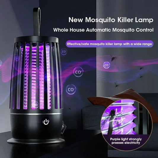 Rechargeable mosquito zapper lamp – safe for indoor and garden use, portable and chemical-free