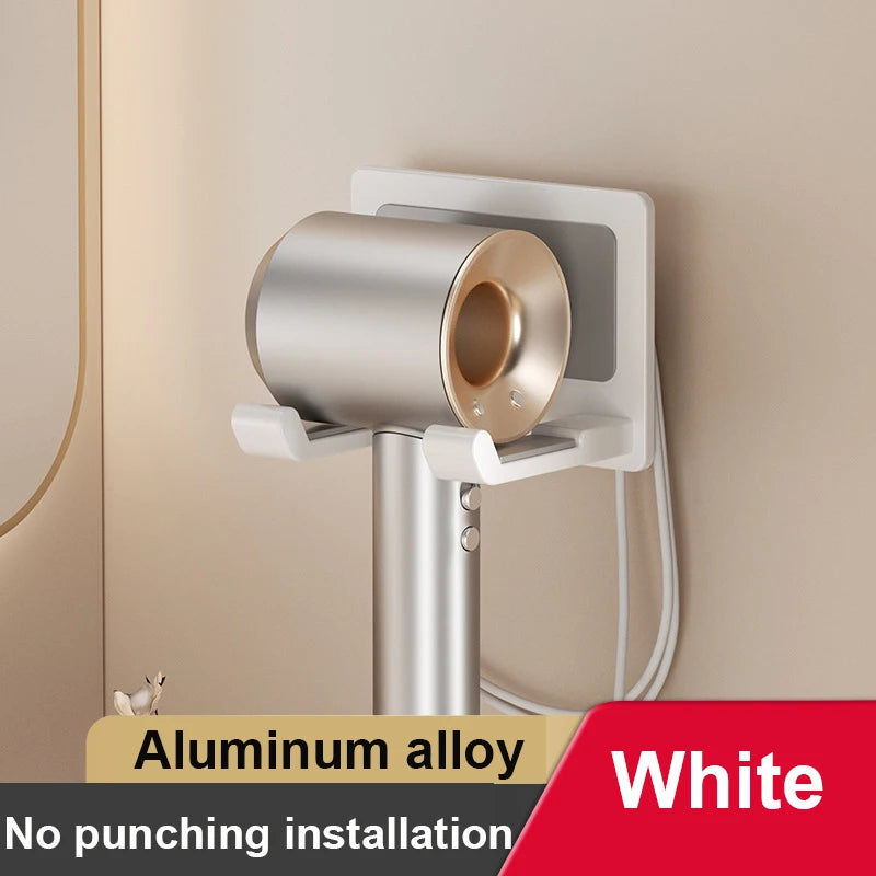GlamRack™ – Wall-Mounted Hair Dryer & Straightener Holder with Bathroom Shelf