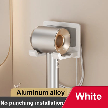 GlamRack™ – Wall-Mounted Hair Dryer & Straightener Holder with Bathroom Shelf