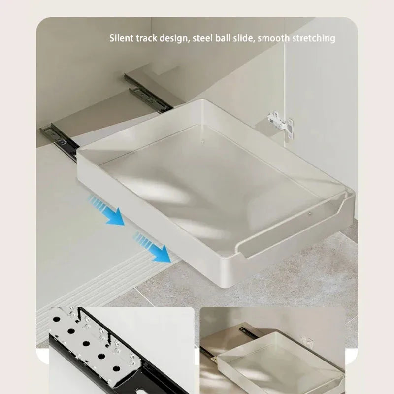 CabinetEase™ – Sliding Storage Tray & Kitchen Shelf Organiser