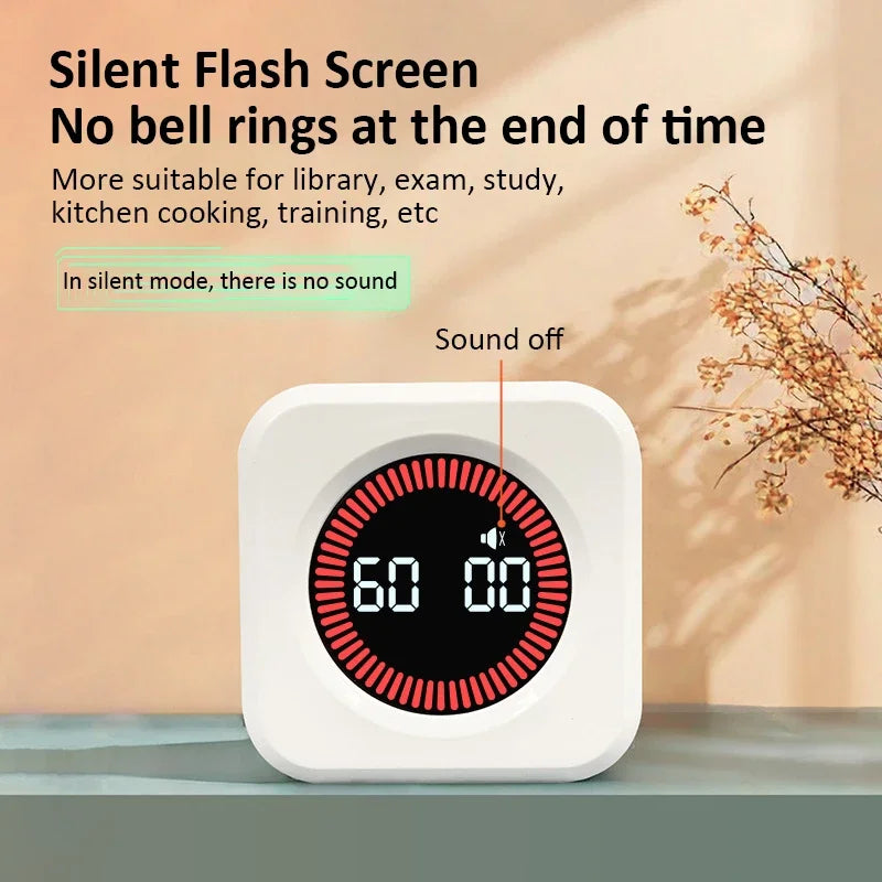 TimeCube Pro™ – Silent Digital Timer with Gravity Sensor & Type-C Charging