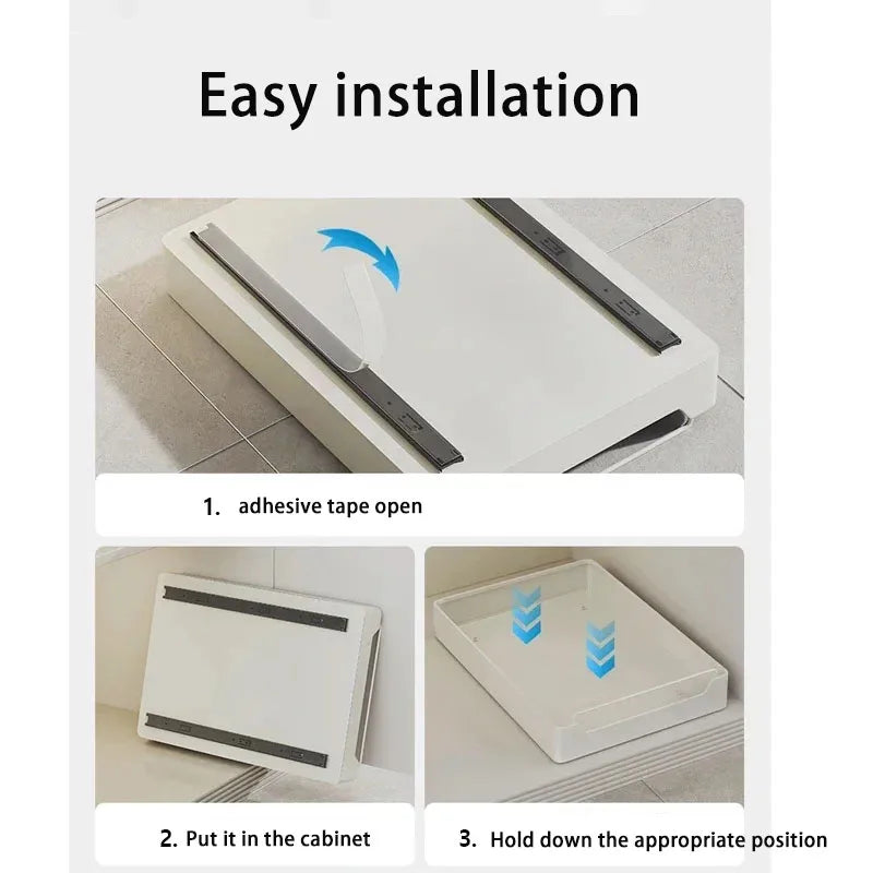 CabinetEase™ – Sliding Storage Tray & Kitchen Shelf Organiser