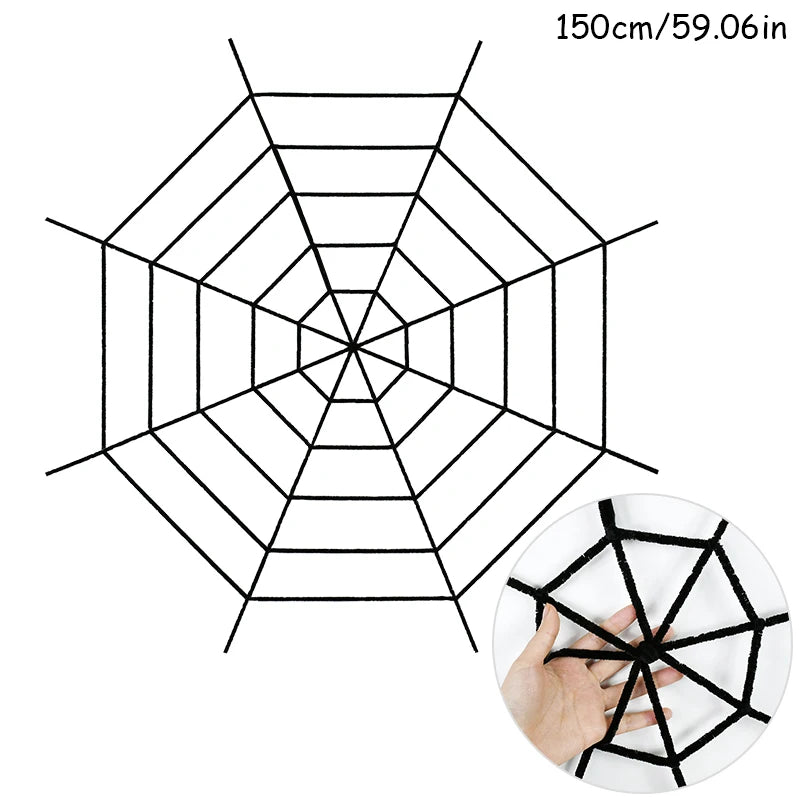 SpiderRealm™ – XXL Cobweb Decoration for Spooky Halloween Parties