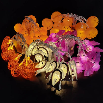 FrightFest™ – 1.5M Halloween LED Horror String Lights with Skulls & Spiders