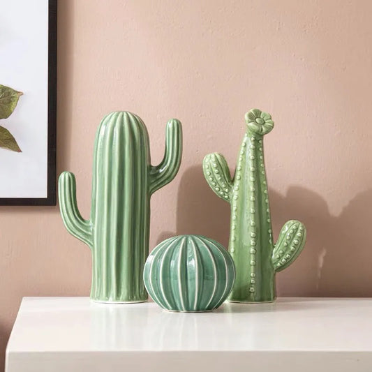 VerdeForm – Minimalist Ceramic Cactus Decor in Nordic Style