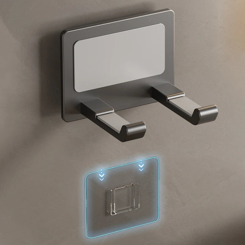 GlamRack™ – Wall-Mounted Hair Dryer & Straightener Holder with Bathroom Shelf