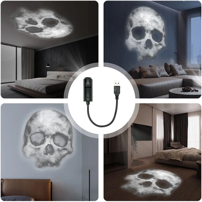 SkullGlow™ – 3-in-1 LED Projection Lamp for Spooky Halloween Decor