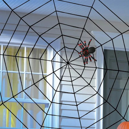 SpiderRealm™ – XXL Cobweb Decoration for Spooky Halloween Parties