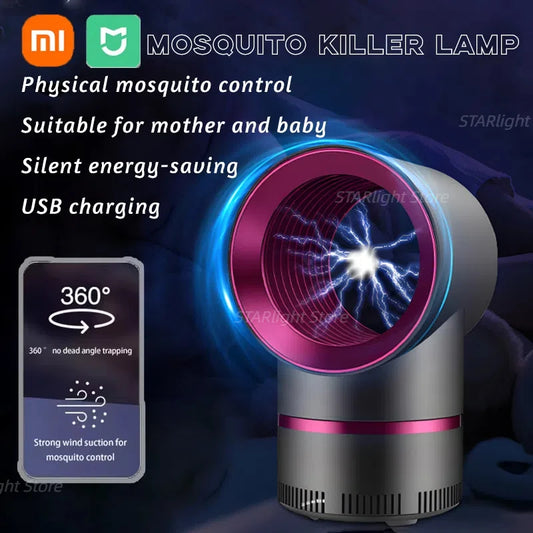 Smart mosquito killer lamp for bedrooms, grey and white colours, USB powered, safe and chemical-free
