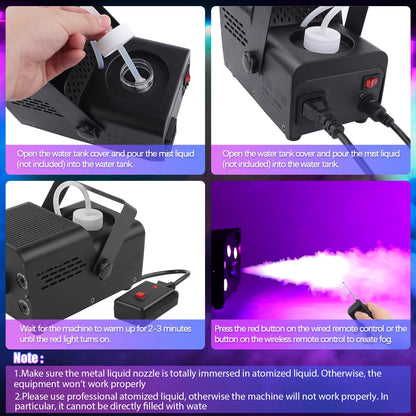 VortexMist™ 500W LED Fog Machine – RGB Smoke Effect for Parties & Stage