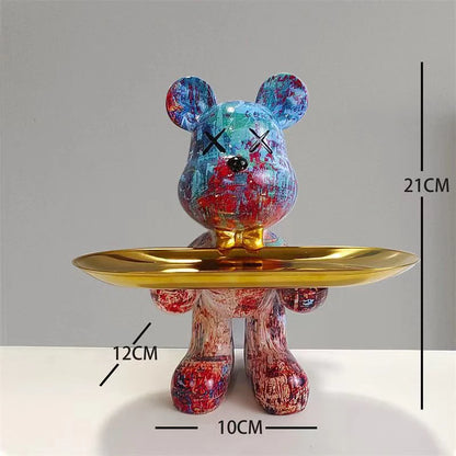 UrbanBear™ – 21cm Graffiti Sculpture for Modern Home & Office Decor