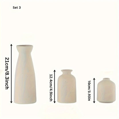 ClayNest Trio – Ceramic Vase Set for Rustic & Farmhouse Home Decor