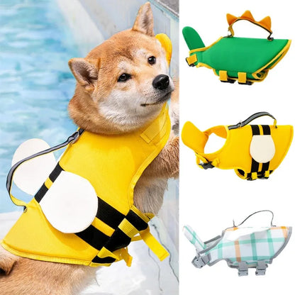 FloatyPaws™ – Cute Bee Dog Life Jacket & Swimming Costume