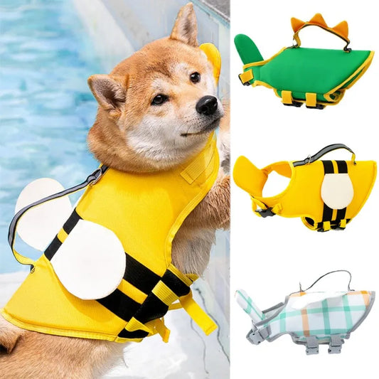 FloatyPaws™ – Cute Bee Dog Life Jacket & Swimming Costume