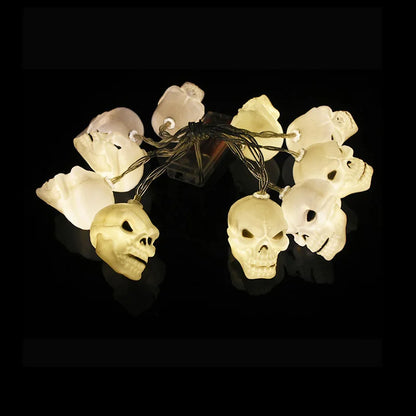 FrightFest™ – 1.5M Halloween LED Horror String Lights with Skulls & Spiders
