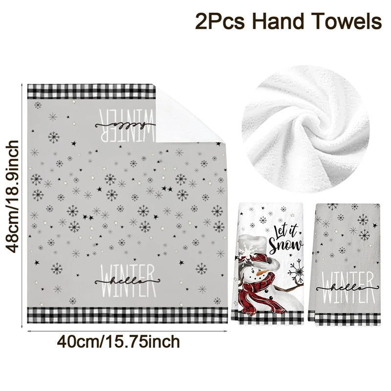 MerryStitch – Christmas Plaid Hand & Dish Towels (2pcs Set)