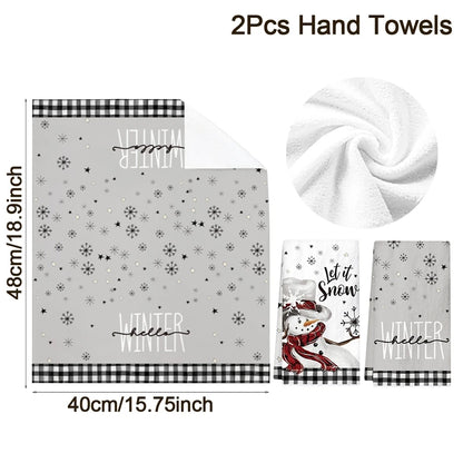 MerryStitch – Christmas Plaid Hand & Dish Towels (2pcs Set)