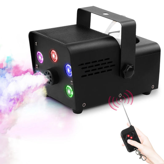 VortexMist 500W LED Fog Machine with RGB smoke effect for parties and stage