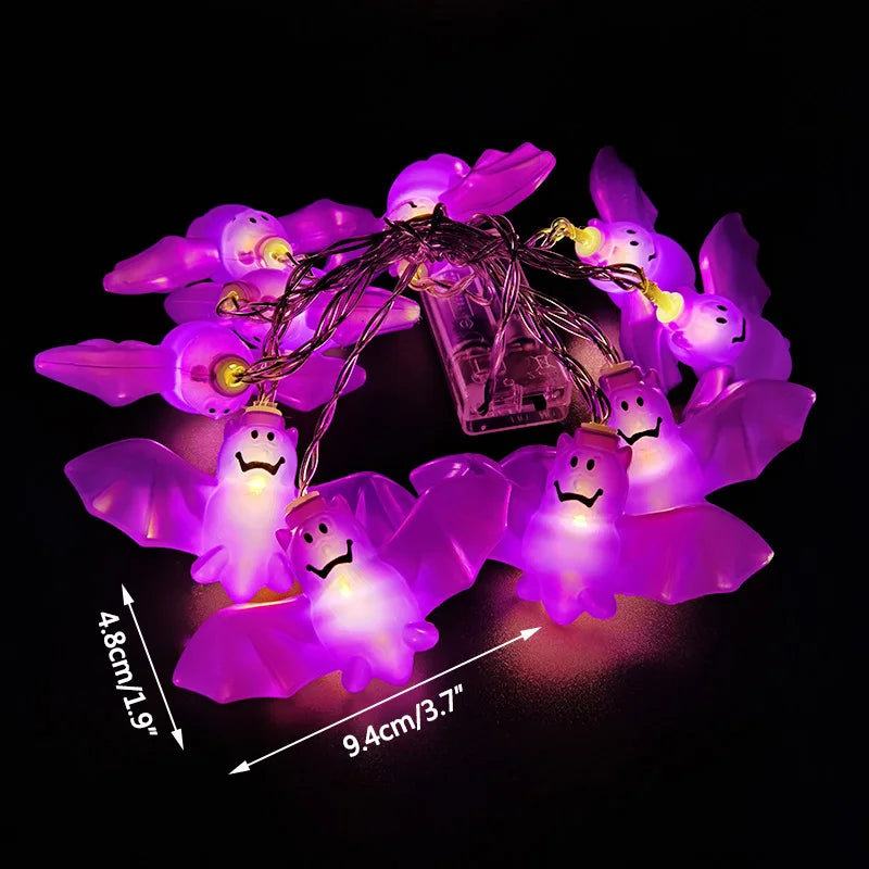 FrightFest™ – 1.5M Halloween LED Horror String Lights with Skulls & Spiders