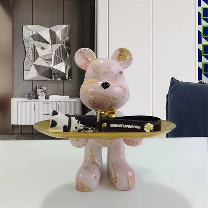 UrbanBear™ – 21cm Graffiti Sculpture for Modern Home & Office Decor