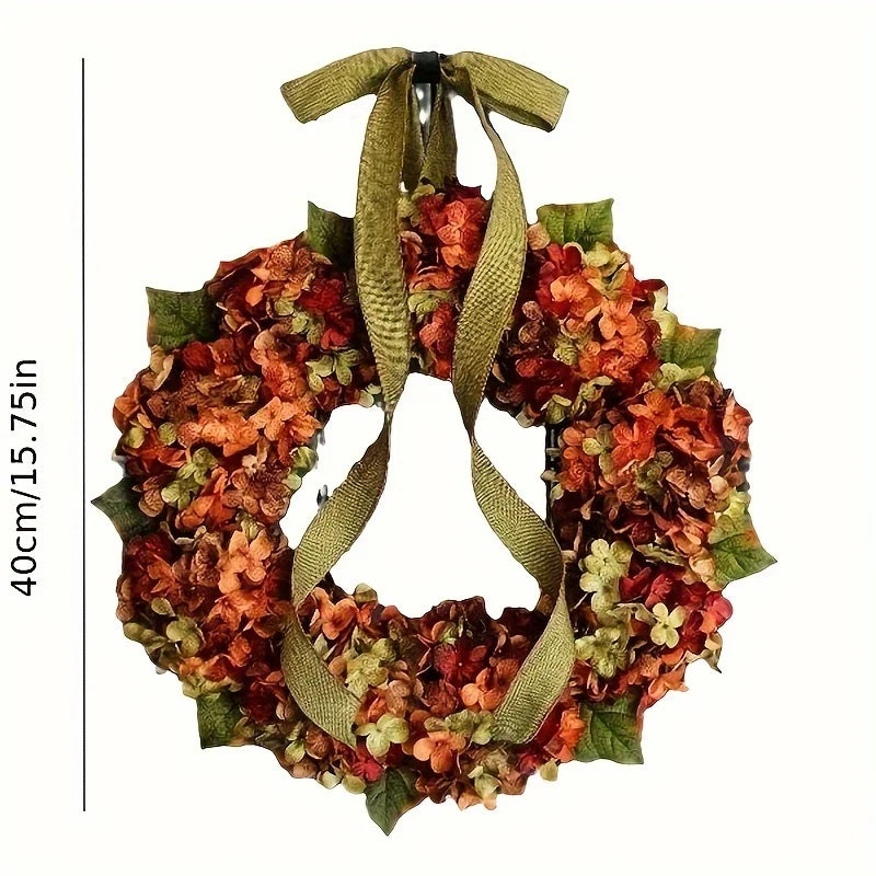 Harvest Bloom™ – Classic Autumn Wreath with Hydrangea Flowers