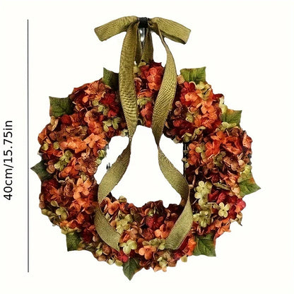 Harvest Bloom™ – Classic Autumn Wreath with Hydrangea Flowers