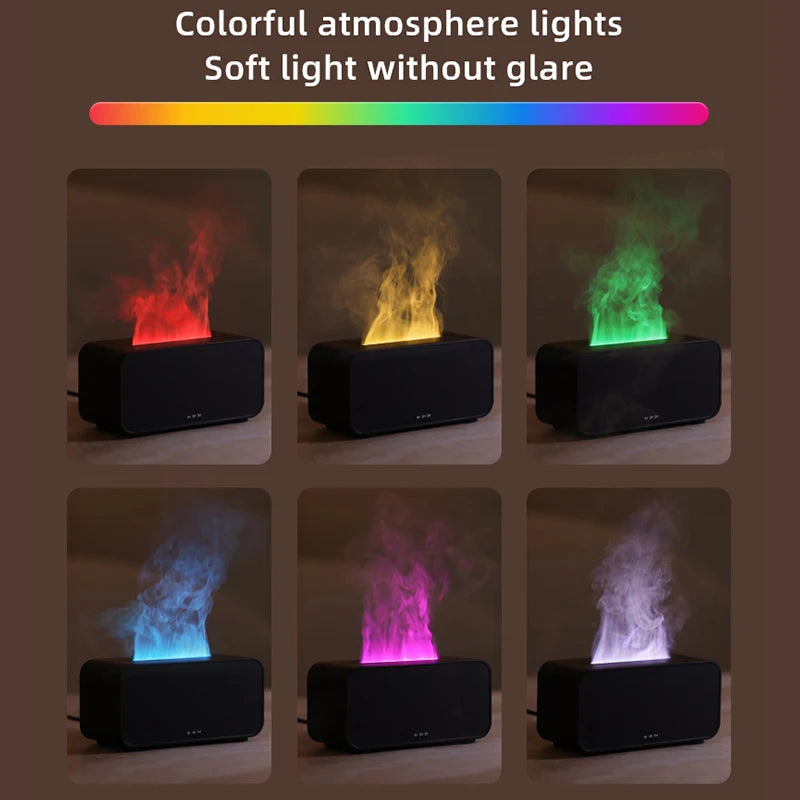 GlowAroma™ – Colourful Flame Humidifier & Essential Oil Diffuser for Home