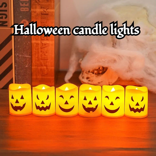 GhostFlame LED Pumpkin & Skull Candle Lights for Halloween Parties
