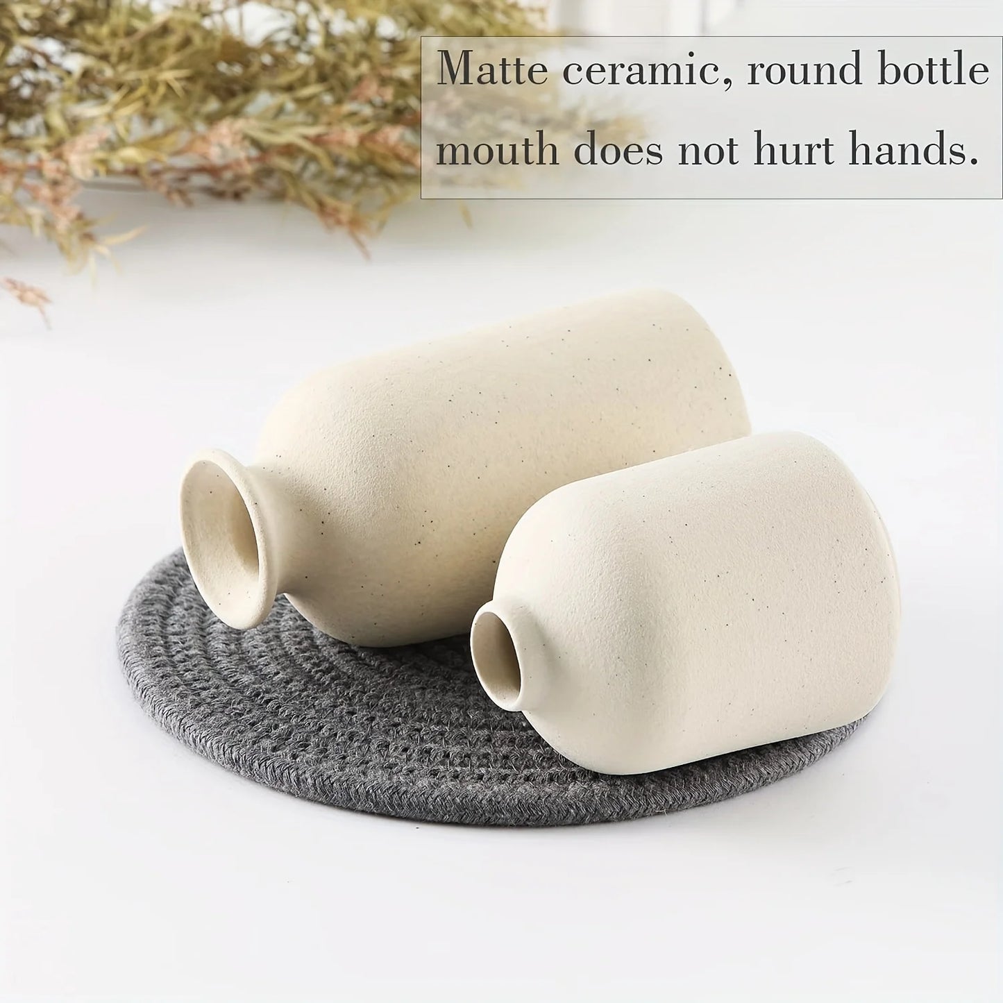 ClayNest Trio – Ceramic Vase Set for Rustic & Farmhouse Home Decor