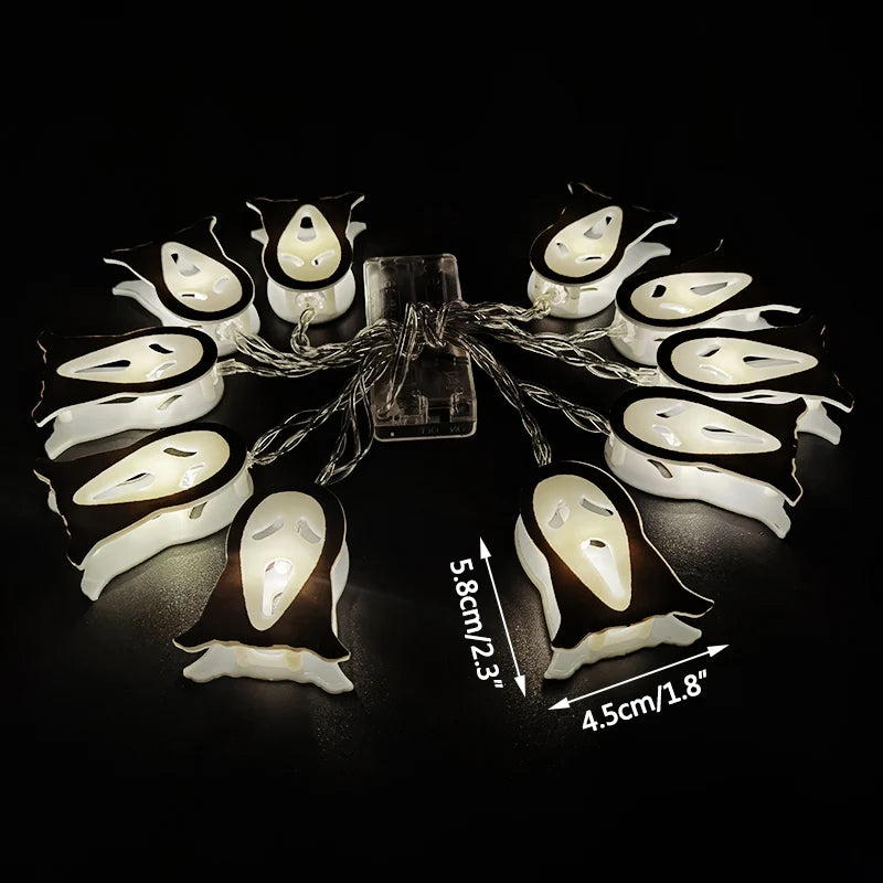 FrightFest™ – 1.5M Halloween LED Horror String Lights with Skulls & Spiders