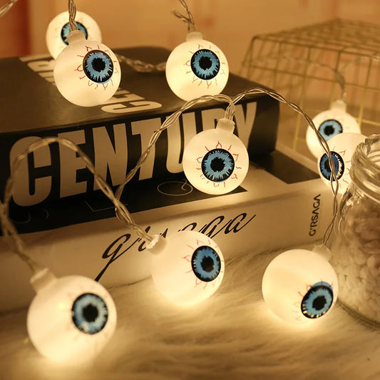 FrightFest Halloween LED string lights with glowing skulls and spiders – 1.5M party decoration