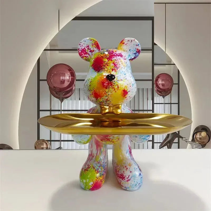 UrbanBear™ – 21cm Graffiti Sculpture for Modern Home & Office Decor
