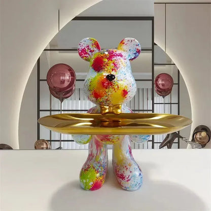 UrbanBear™ – 21cm Graffiti Sculpture for Modern Home & Office Decor