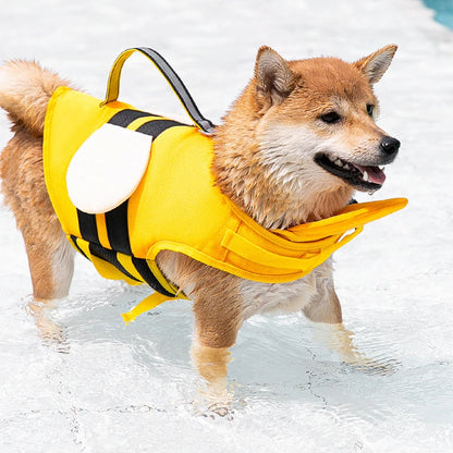 FloatyPaws™ – Cute Bee Dog Life Jacket & Swimming Costume